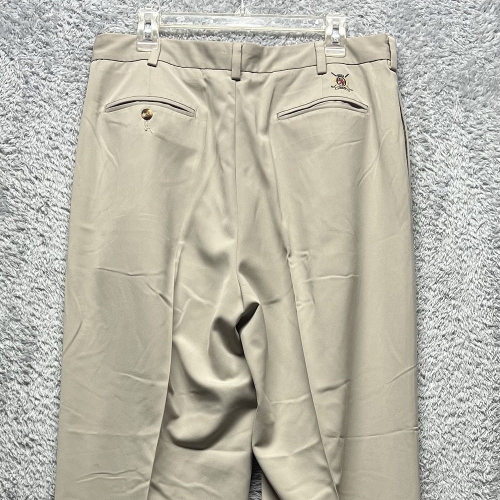 Tommy Hilfiger Golf Pants Mens 36x32 Beige Chino Khaki Straight Crest Logo‎